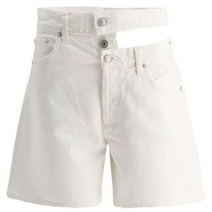 AGOLDE Broken Waistband White Women Shorts